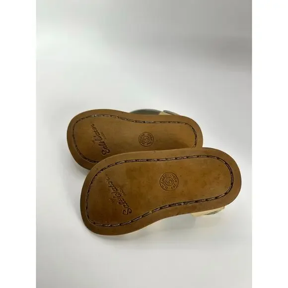 Salt Water Buckle Leather Sandals by Hoy Shoe Toddler Girls 5C Gold - Picture 4 of 6